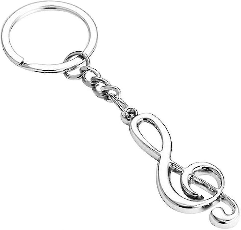Premium Quality 3d Silvery Musical Notes Symbol Pendant Keychain Keyring Keyring Creative Keyring