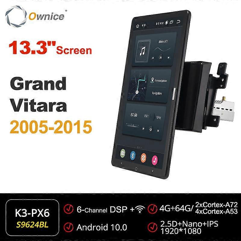 Tesla Style PX6 DSP Android 10.0 Voiture Lecteur multimédia pour Suzuki Grand Vitara 2005-2015 Auto Rotatable 1920 * 1080 IPS RDS Radio