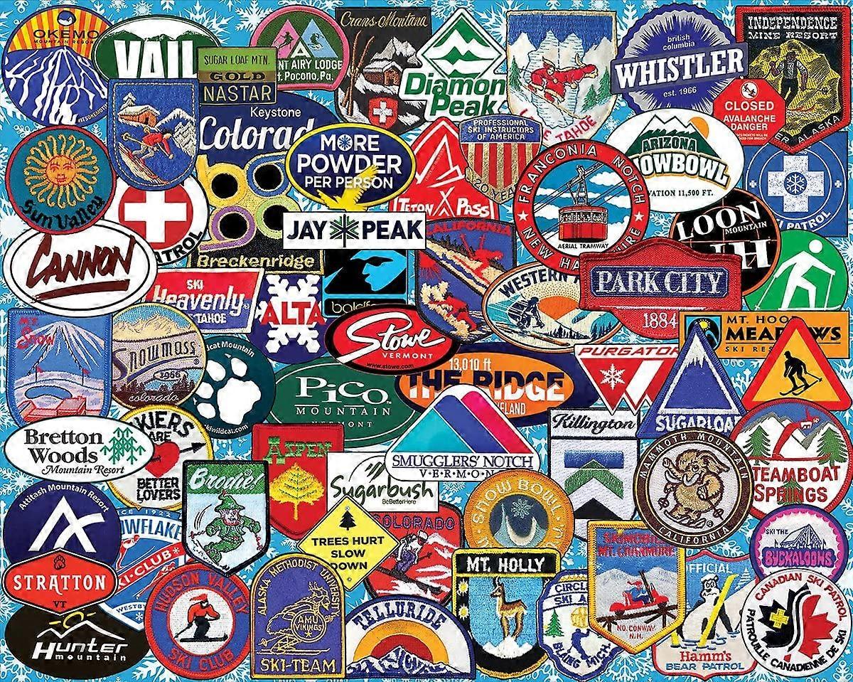 Puzzles Ski Badges - 1000 Piece Jigsaw Puzzle