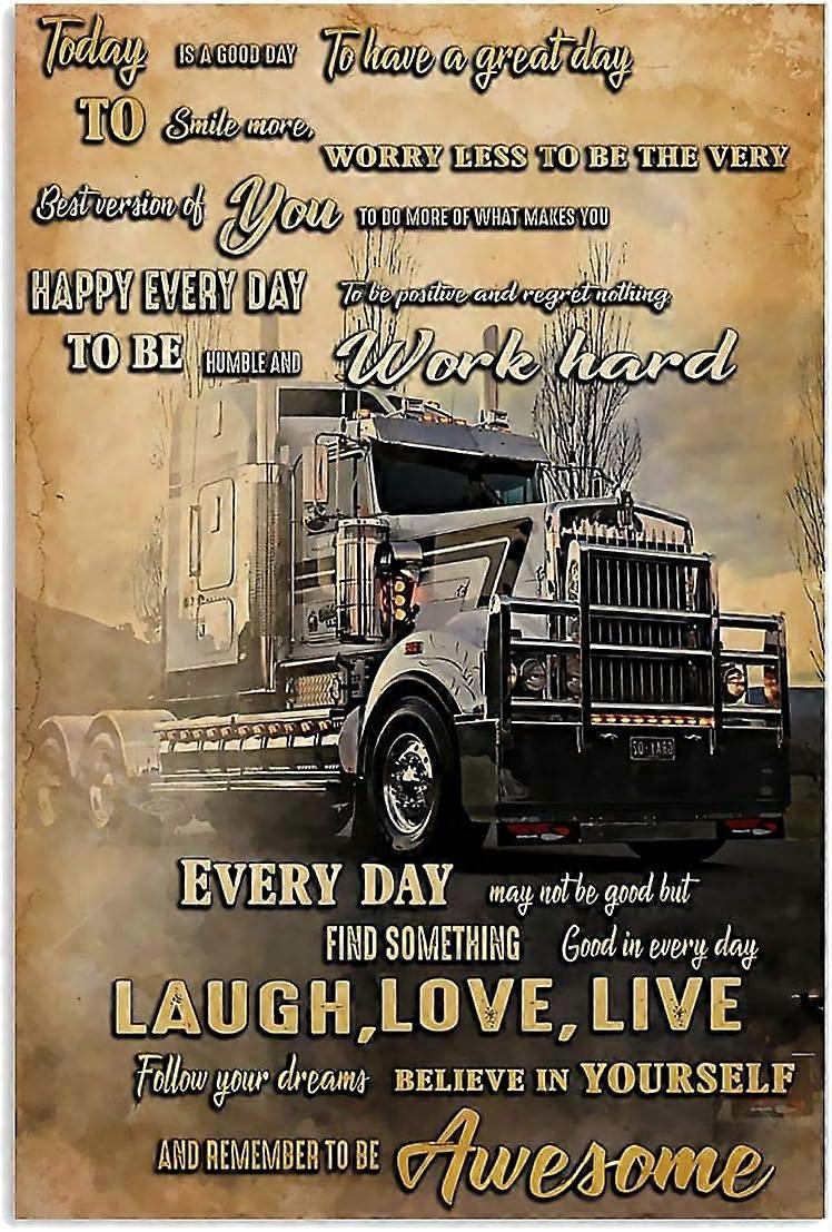 トラック運転手の金属看板あなたは私たちなしでは何も持っていませんトラックの錫ポスターガレージホームルームの壁の装飾プラークのためのトラック錫ポスター8x12インチ