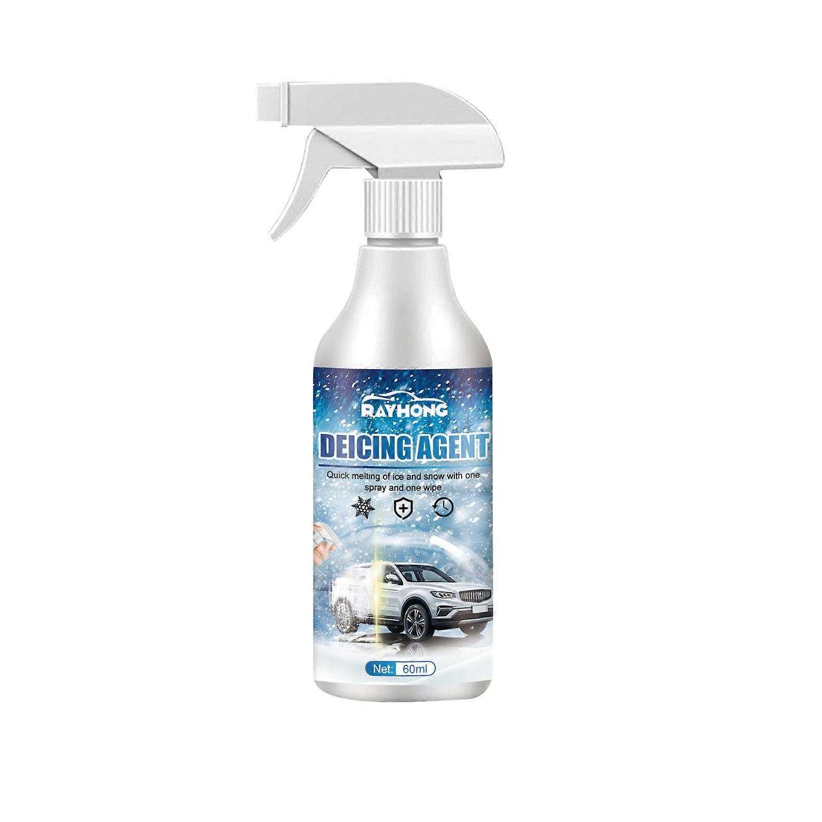 60ML Car Snow Melting Spray Ice Melting Snow Removal Auto Deicing Agent Windshields Windows Mirrors Deicer Spray Snow Melting Defrost Liquid xi