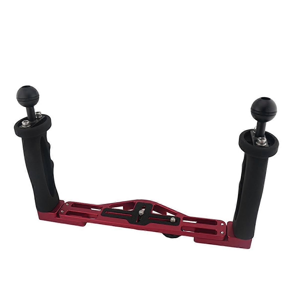 Underwater Camera Tray Stabilizer Dual Handle Rig, Underwater Tray Stabilizer Housing Bracket for Photography Black&Red