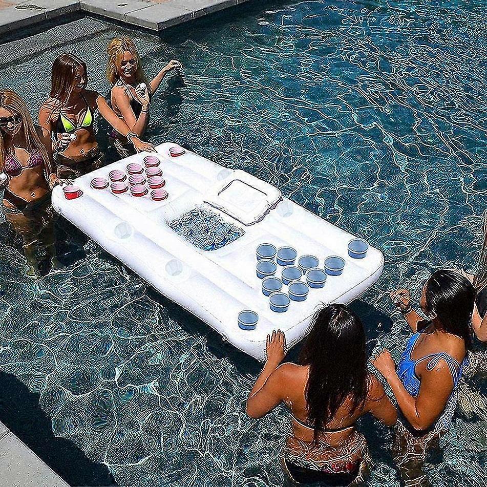 28 Cup Holder Inflatable Pool Beer Pong Table Pool Pong