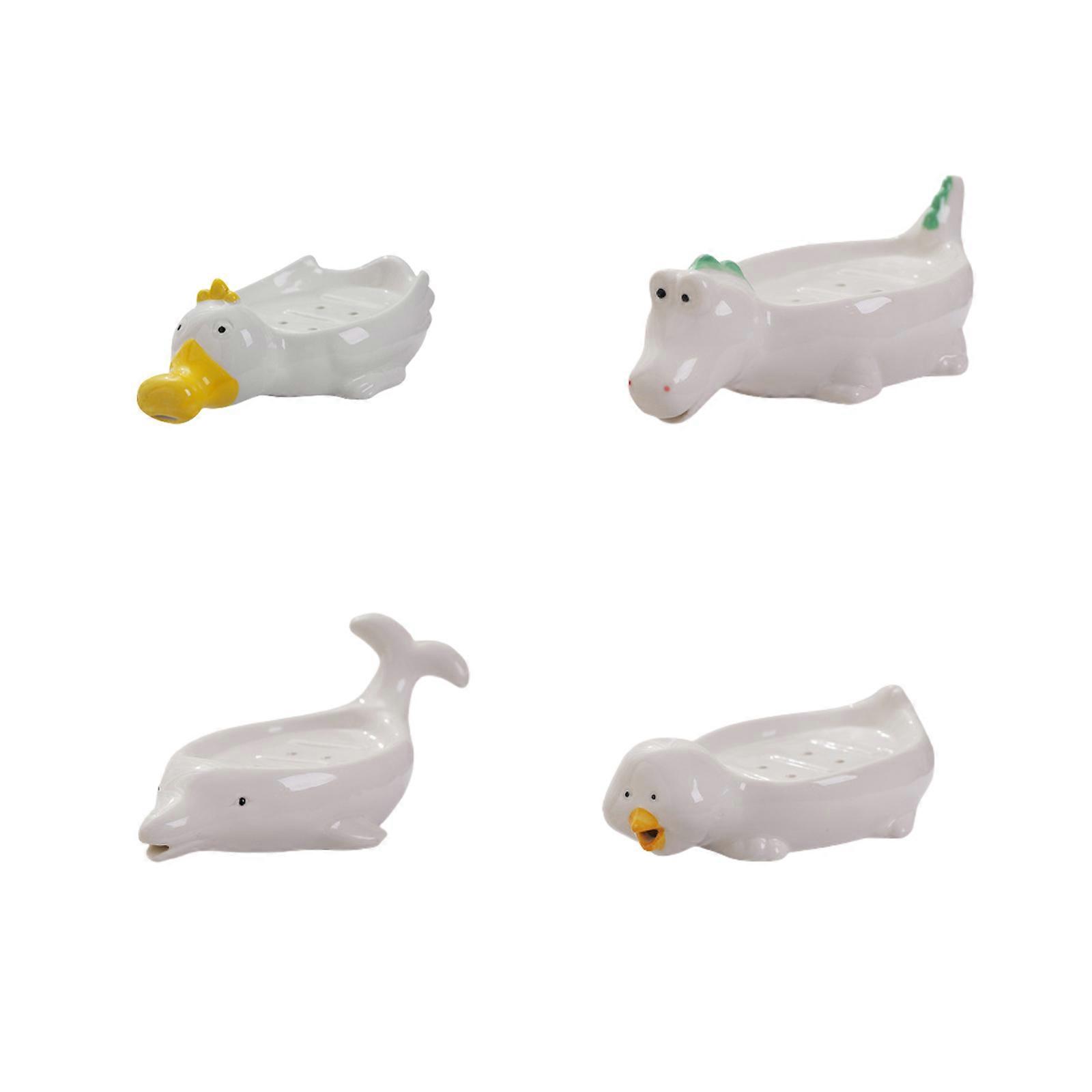 2023,Duck -Shape Soap Holder Self Draining Soap Dish Sponge Tray