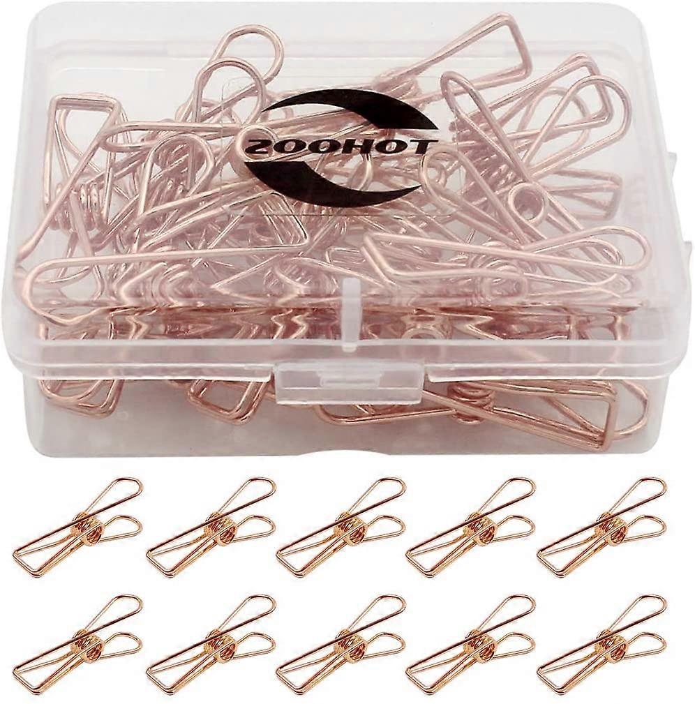 حزمة من 25 مشابك ذهبية صغيرة متعددة الأغراض حبل الغسيل مشابك, ذهبي وردي