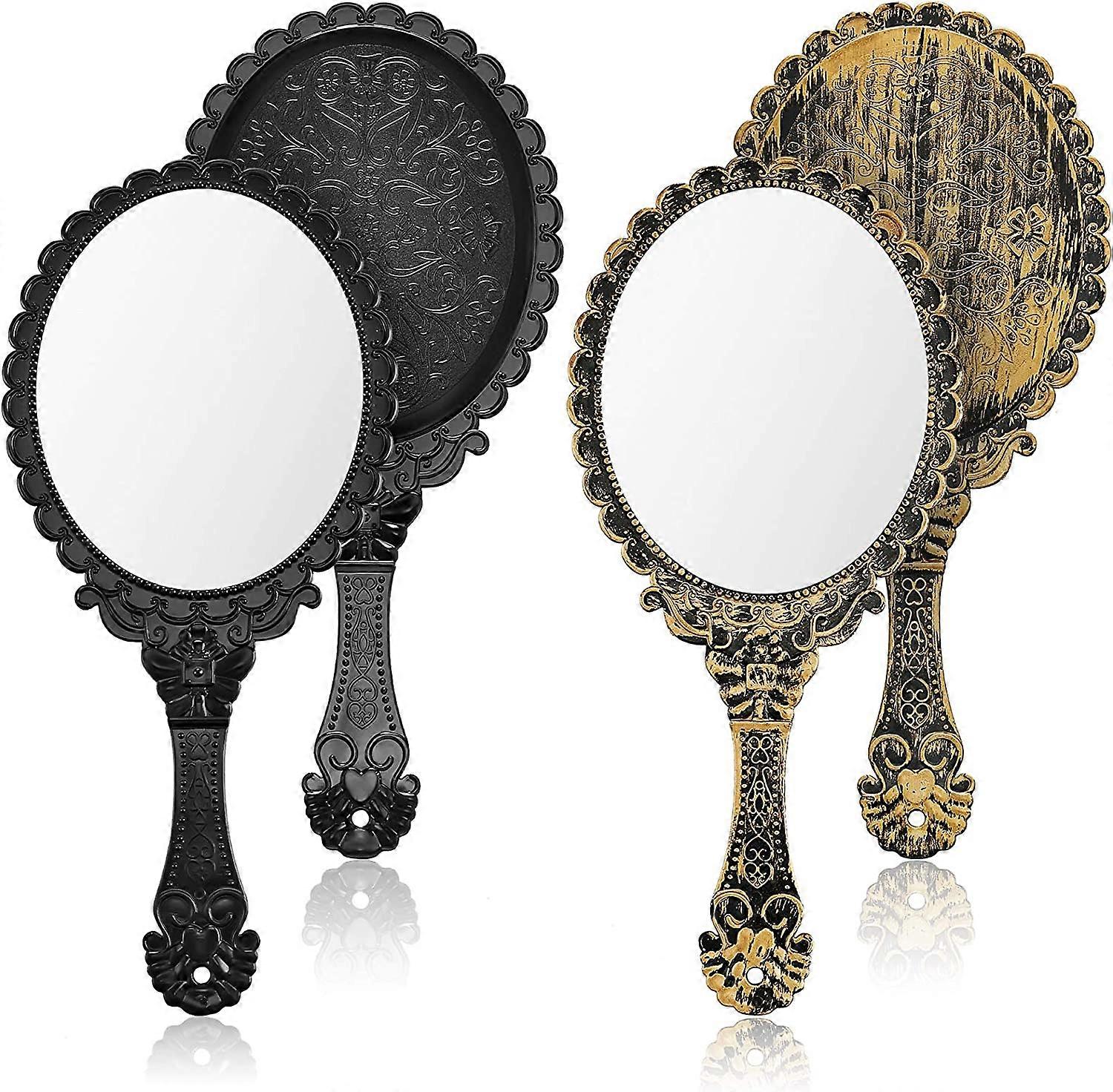 2-Pack Vintage Embossed Hand Mirrors