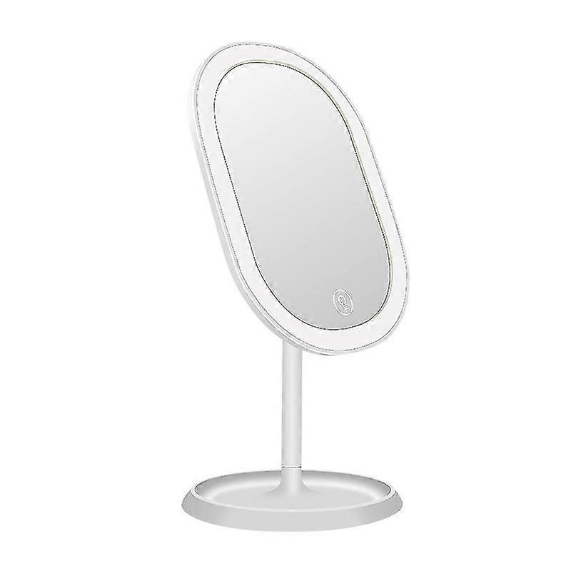 Led Lighted Vanity Makeup Mirror, Rechargeable - Cordless Illuminated Cosmetic Mirror With 3 Dimmable Light Settings, Dual Magnification