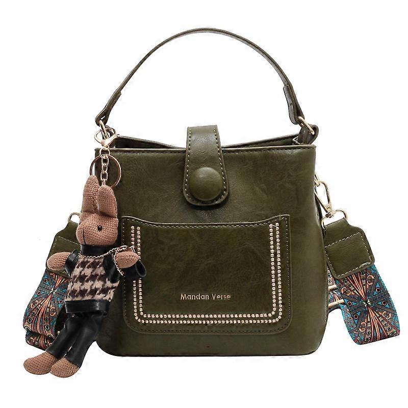 Borsa a tracolla a secchiello in pelle PU semplice vintage semplice vintage per donna 2023 Borsa a tracolla nera di lusso da donna di moda firmata