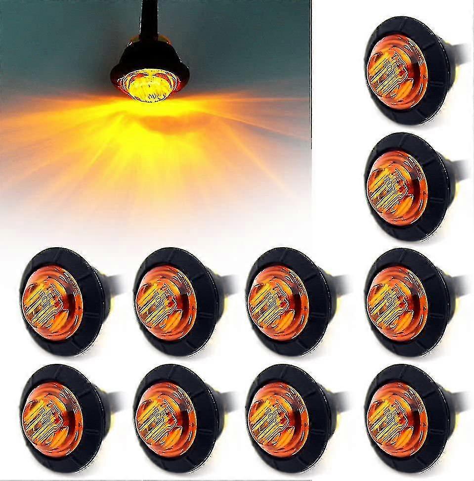 Waterproof 3/4" Round Led For Front, Rear, Side, Car Or Truck Marker Lamp, 12v