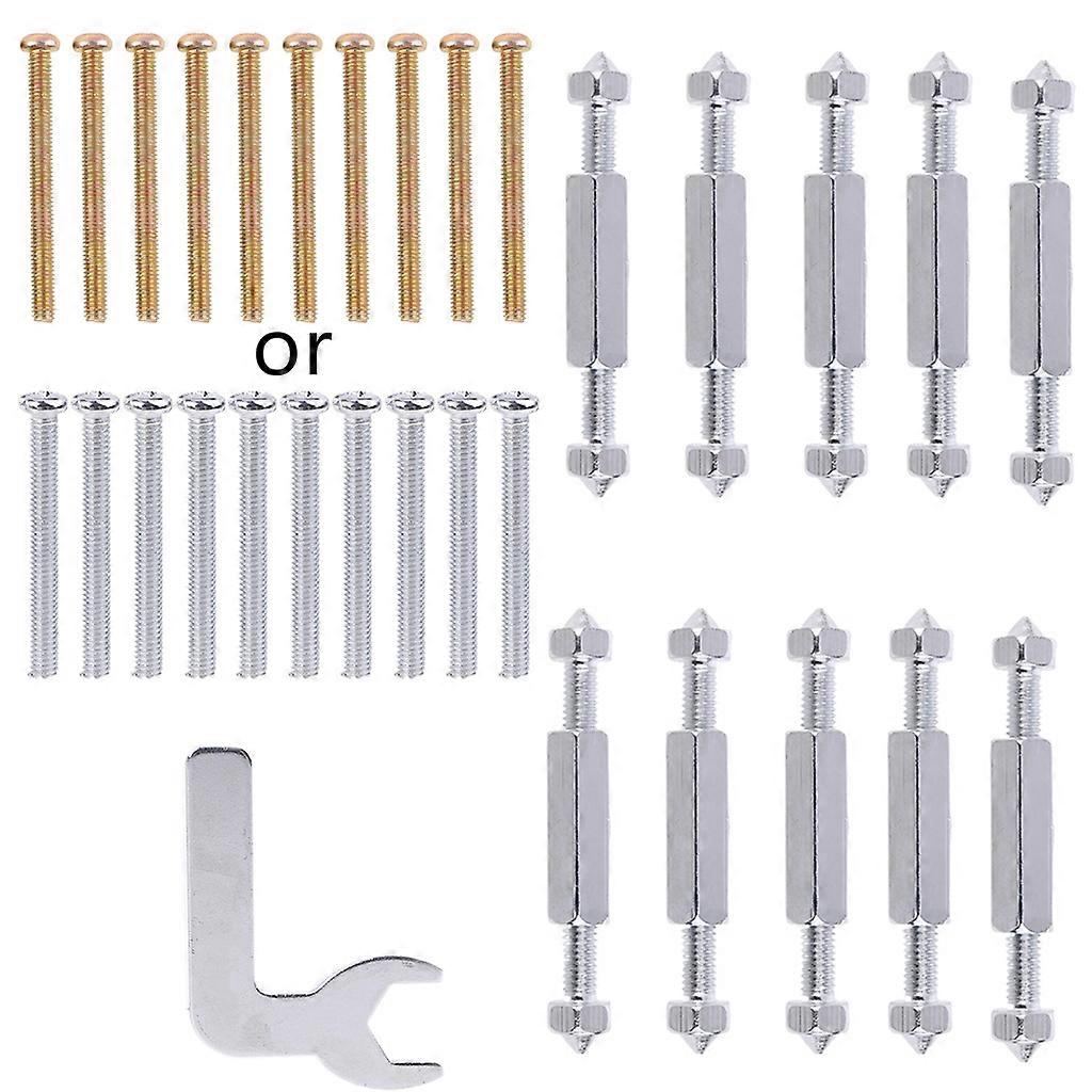 20 Pairs 86 Type Wall Switch Cassette Lower for Case Damage Repair Tools Adjustable Length Bracket Rod Lever Insulation Metal Socket Screw with Spanne