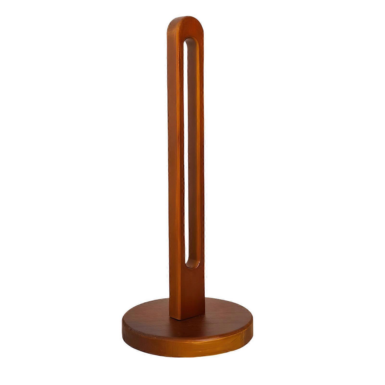 Wooden Paper Towel Holder with Stable Base Non-Slip Design Easy Setup Kitchen Roll Paper Holder Storage Rack