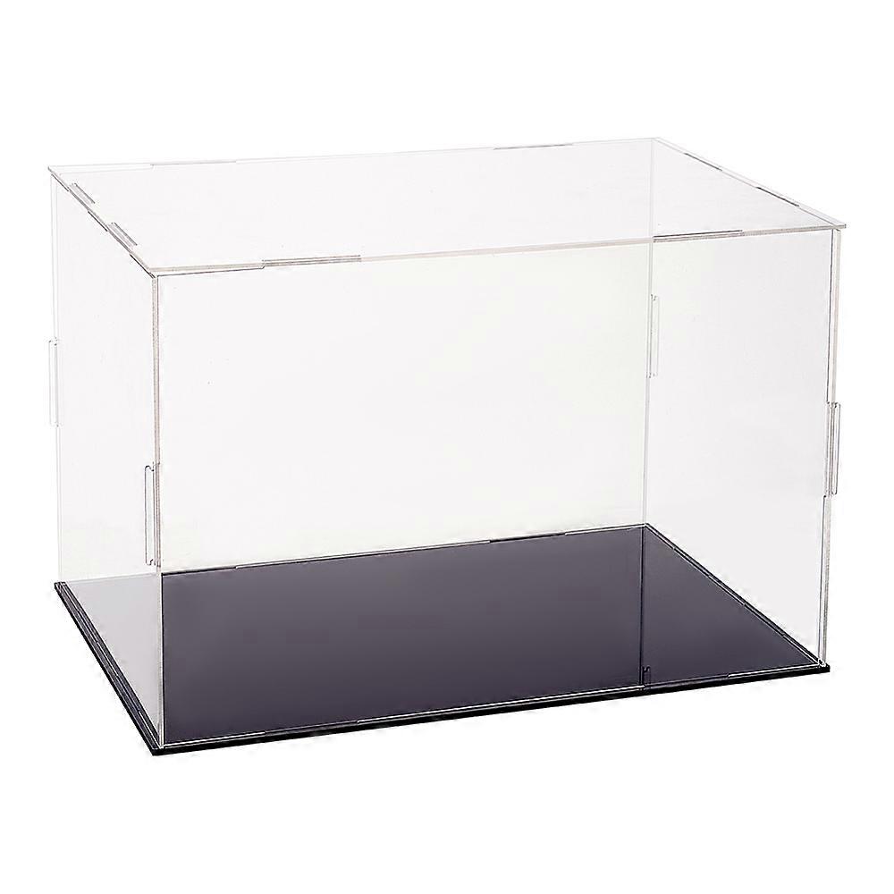 Plastic Minifigure Display Cases 12.2x8.3x8inch Clear Dustproof Action Figure Display Box with Black Base Display Cabine for Models Building Blocks Do