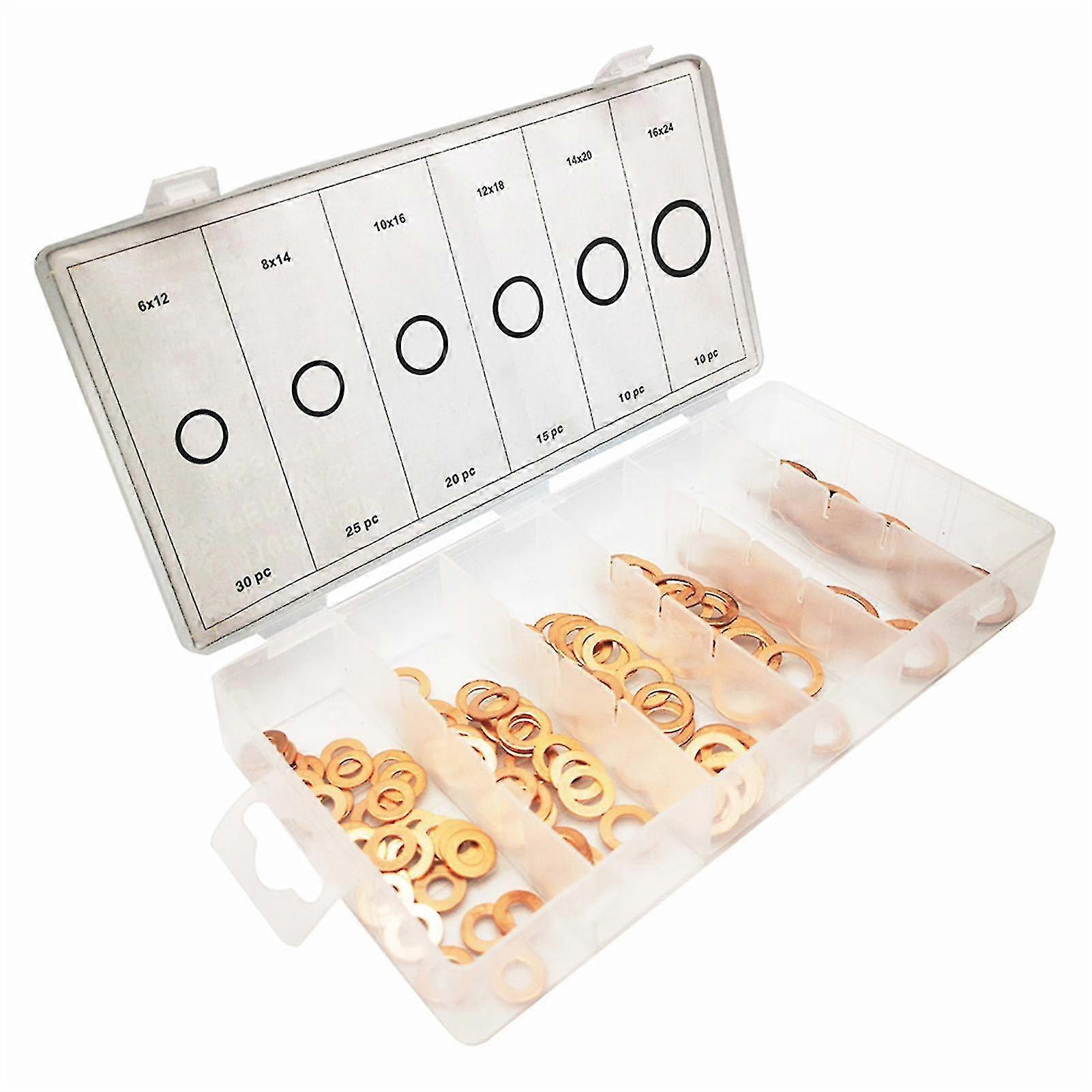 110pcs Copper Washers Assortment Multipurpose Flat Ring Sealing Washers