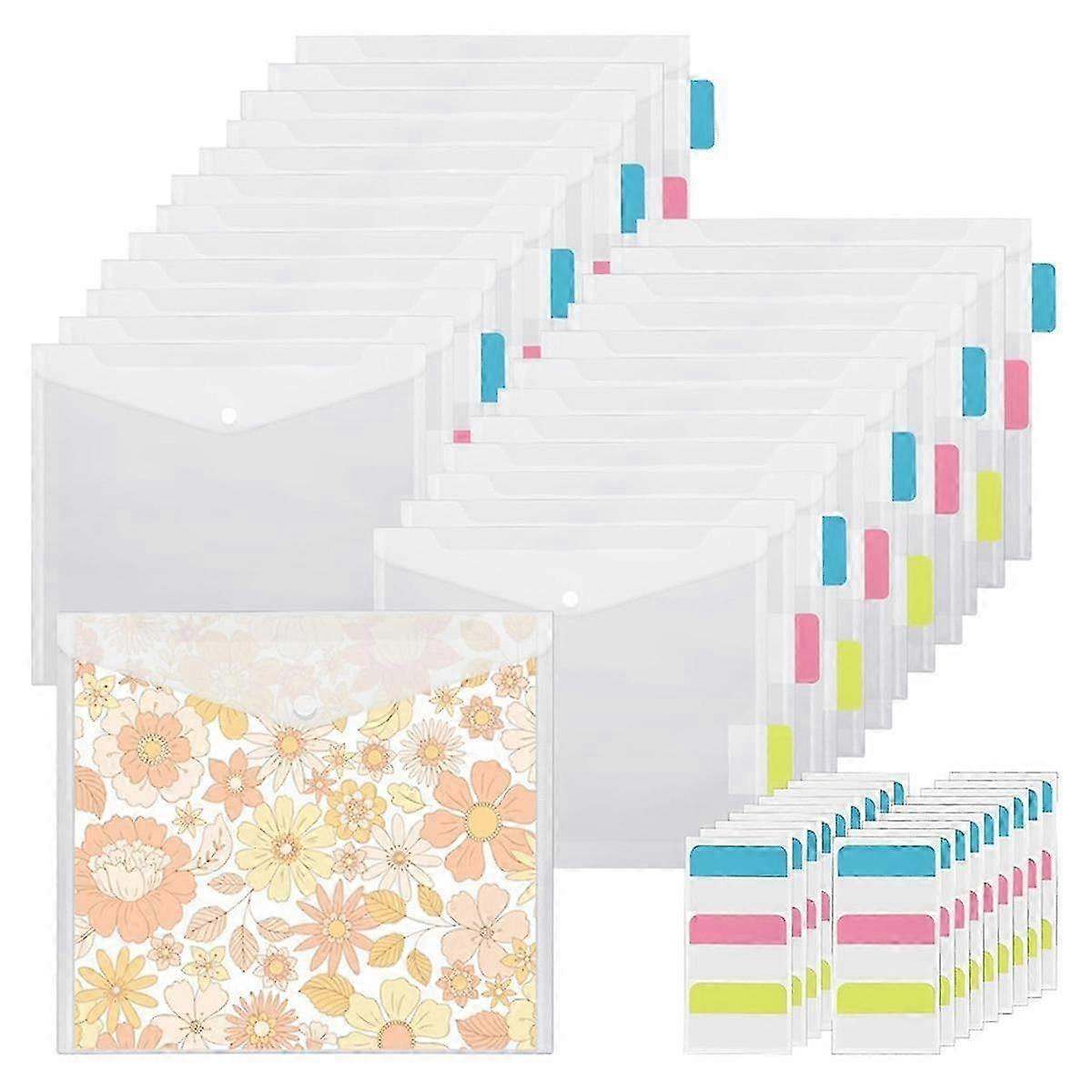 50pcs Scrapbook Paper Storage With Buckle Design, Scrapbook Paper Storage Box With 60 Labels For Ho