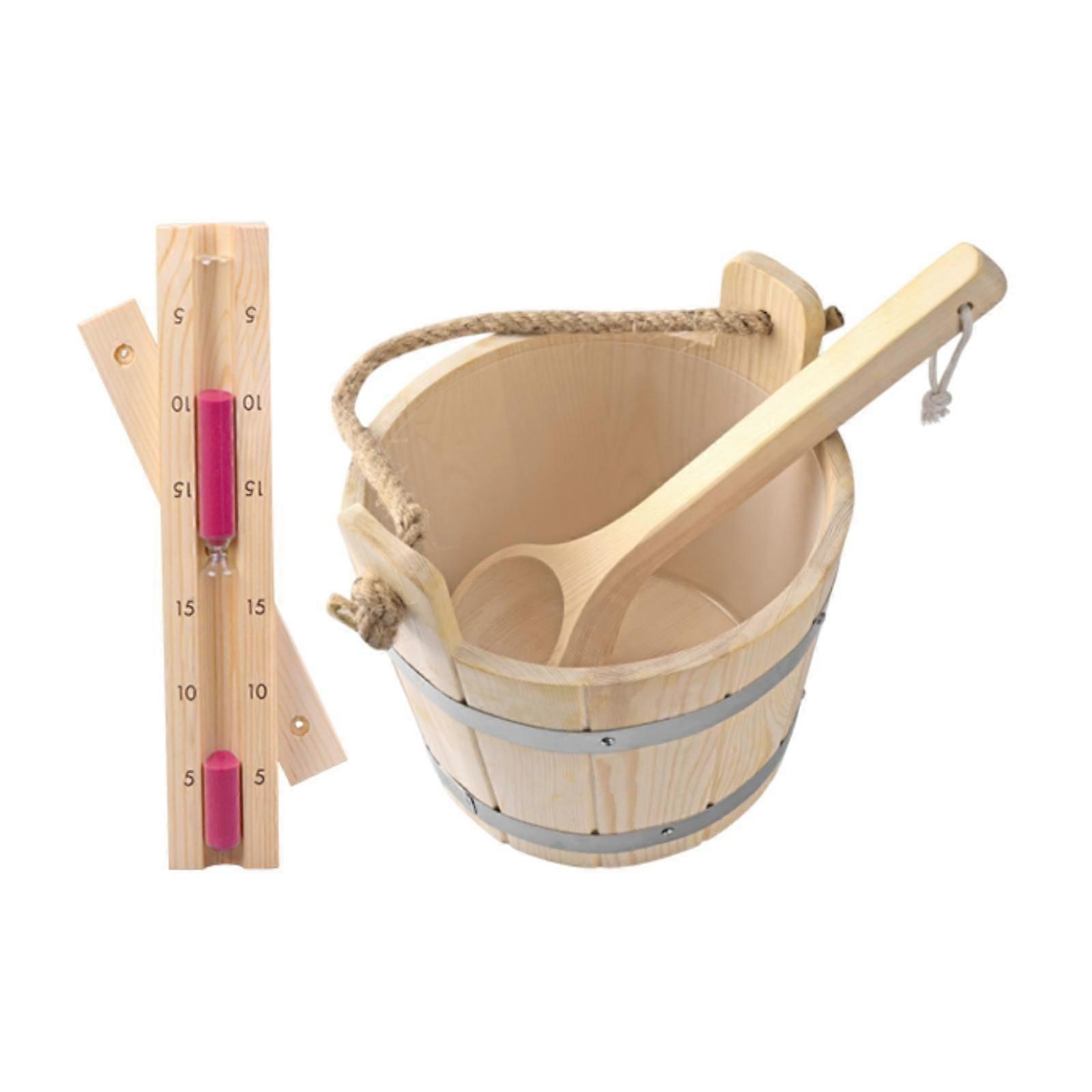 Secchio per sauna con mestolo Timer a clessidra per sauna 5L per bagno turco Saune Camera