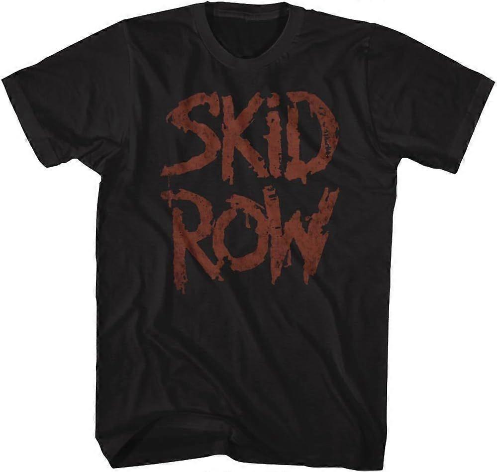 تي شيرت Skid Row Sttg 91 أسود أمامي / خلفي للبالغين ، للبالغين ، S-3XL
