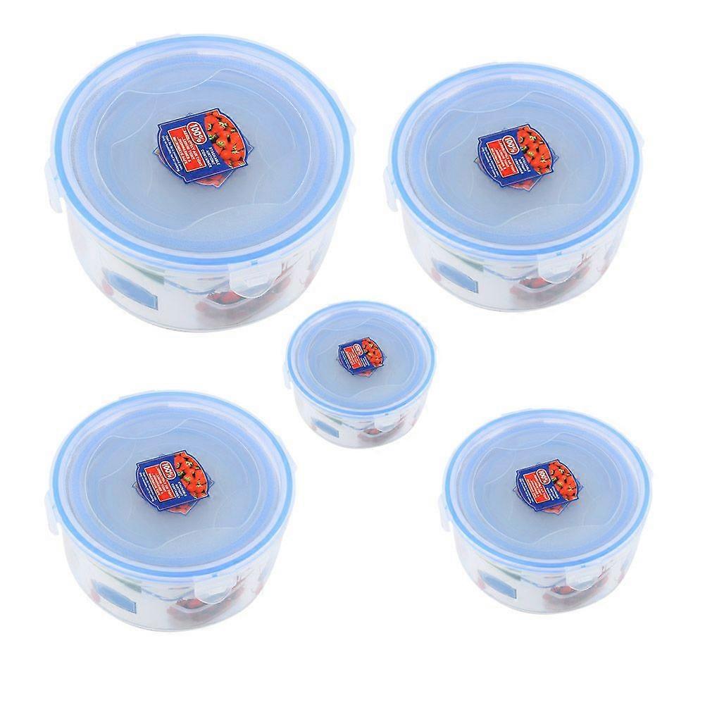 5pcs Plastic Kitchen Fridge Circle Storage Box Refrigerator Food Storage Organizer