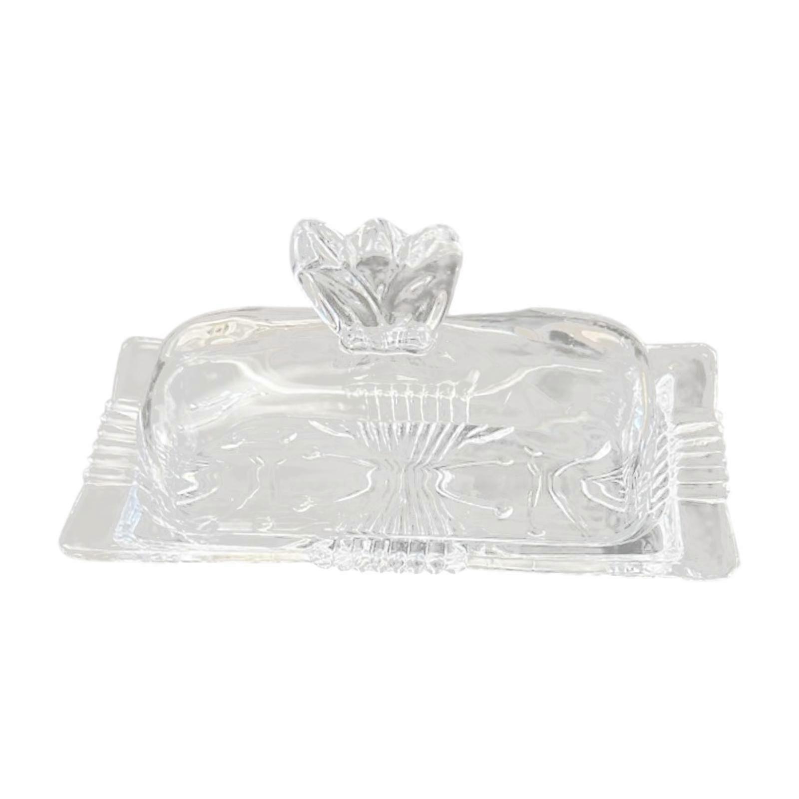 Smör Serveringsbricka med lock Glas Smörfat för Köksfester Bröllop