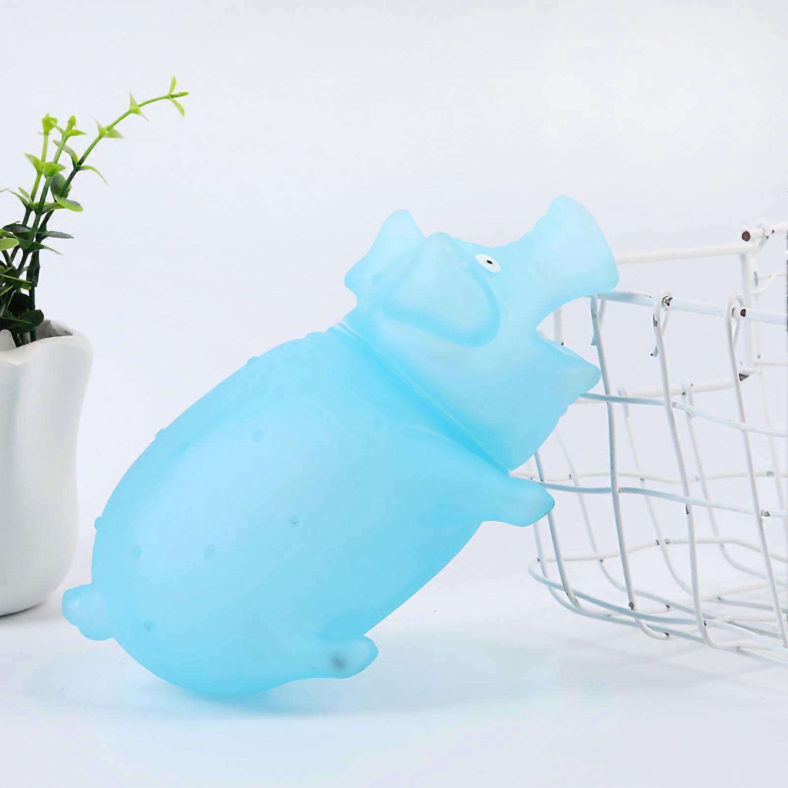 漫画の豚のスクイーズおもちゃストレス解消サウンドプレイおもちゃLED動物子供のための面白いギフト子供子供大人ブルー