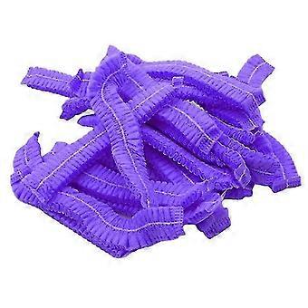 100pcs/pack Covers Net Bouffant Dustproof Anti Dust Caps Breathable Shower Bath  purple