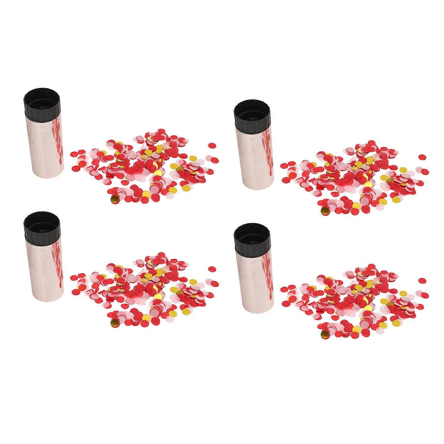 4Pcs Confetti Cannon Portable Rose Gold Party Ambience Wide Application Party Poppers for Party Wedd