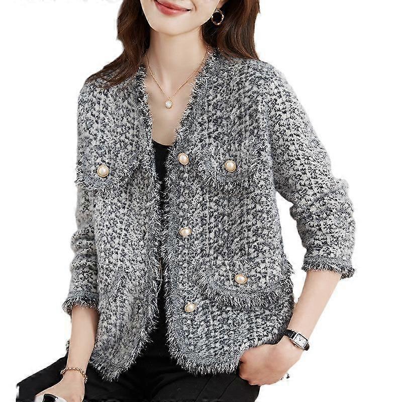 Damen Herbst und Winter Strickpullover mit Fransen