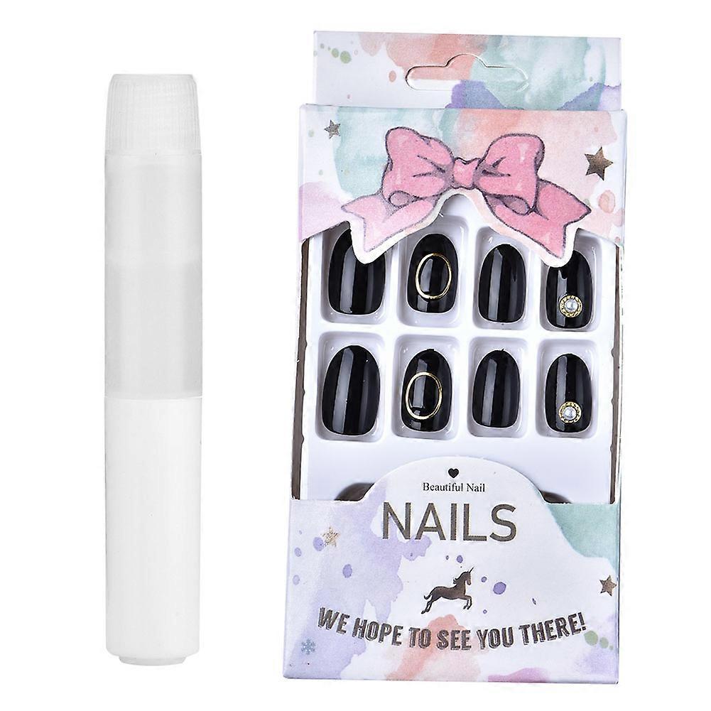 24pcs Full Cover False Nail Tips Artificial Hands Manicure Decoration Nails Patch  14#