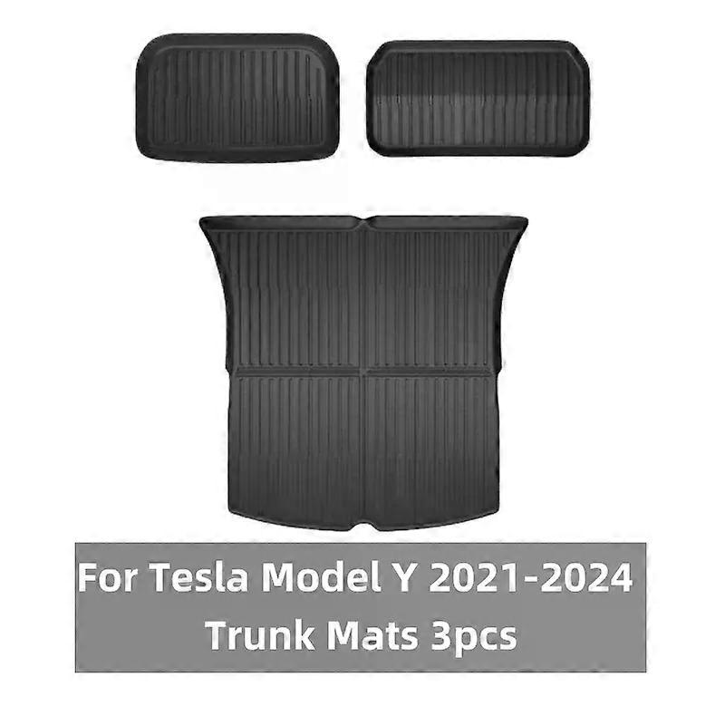 For Tesla Model Y 2021-2024 XPE Floor MatsRHD LHD Floor Mats All Weather Trunk Floor Mat Waterproof Non-Slip Cargo Liner