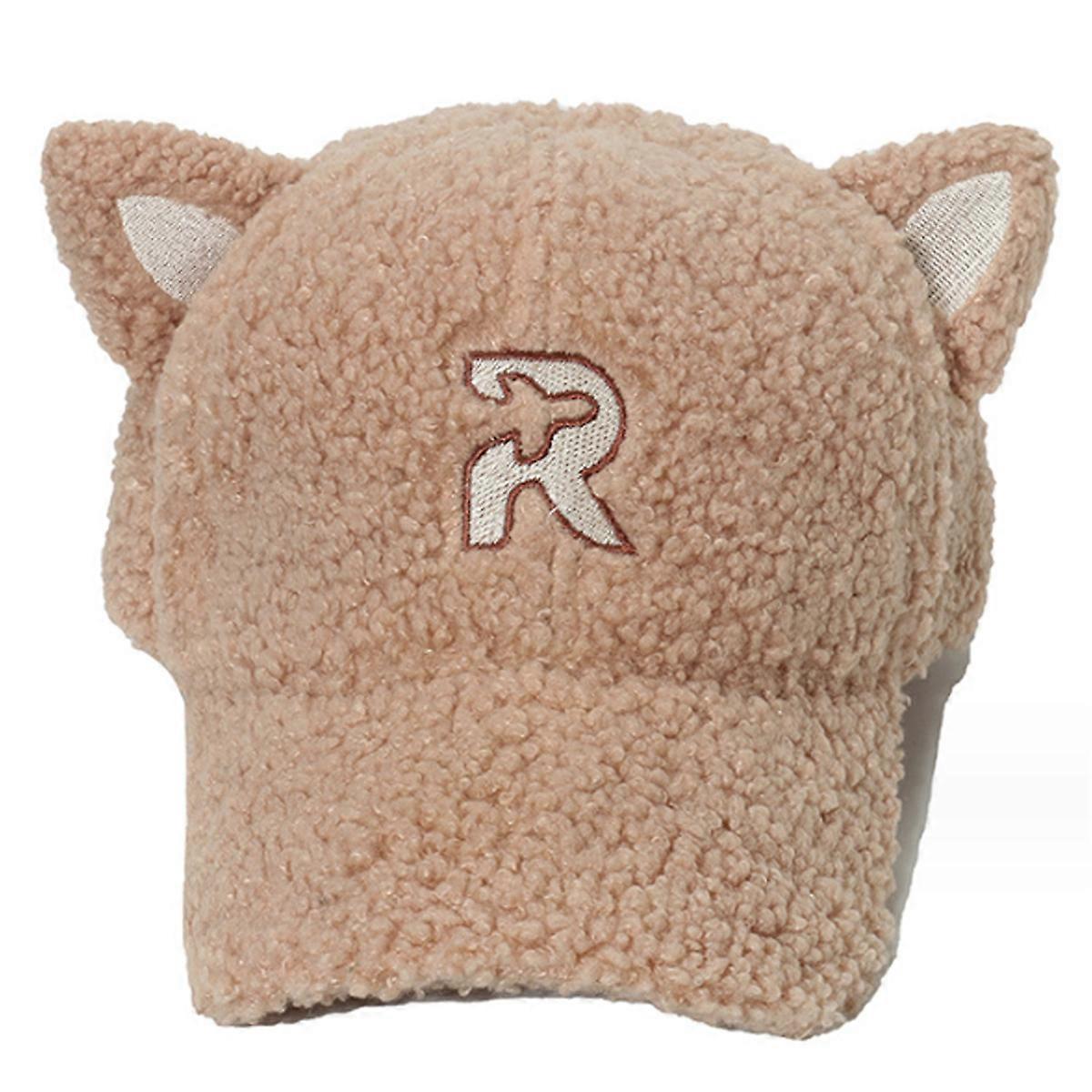 Winter Hat, Ponytail Holders, Lamb Wool, Baseball Cap, Outdoor, Cat Ears