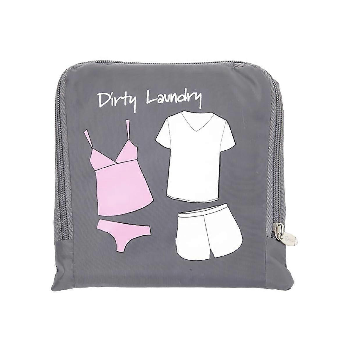Travel Laundry Bag With Zipper And Drawstring Nylon Large Capacity Separate Compartments