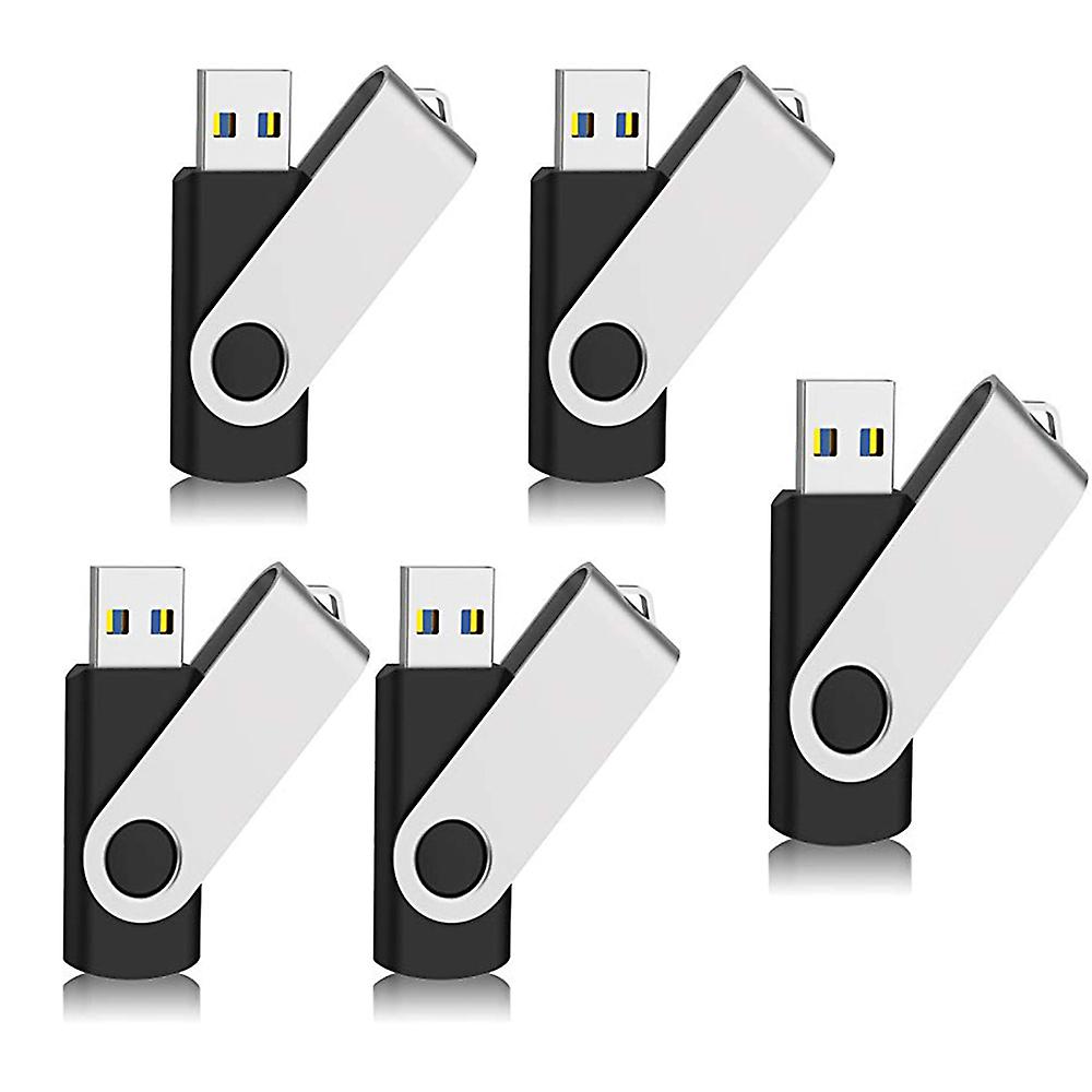 5 Pack Usb 3.0 Memory Metal Sticks Swivel Flash Drive