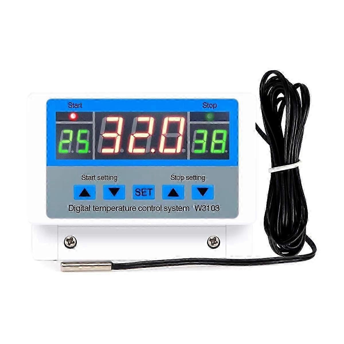 Digital Temperature Controller 220V Max 5000W Digital Thermostat 30A -19 to 99 Temperature Control