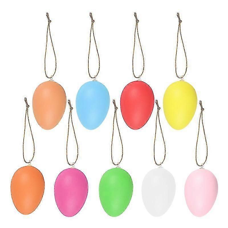Plastic Easter Eggs Pendants Colorful Ornaments Hanging