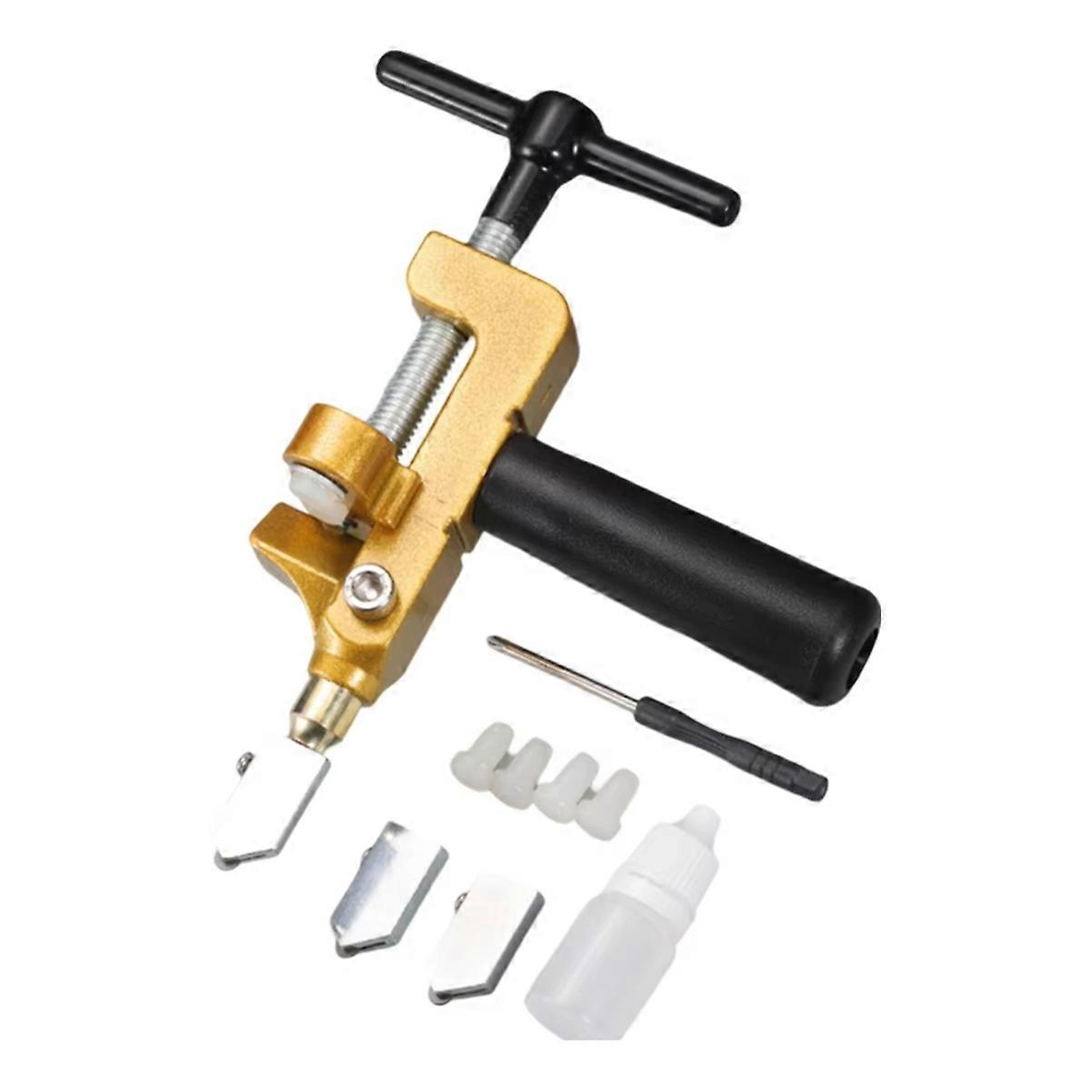 1set Tile Cutter 2 in 1 Glass Tile Cutter Manual Glazed Tiles Mirror Cutting Machine Opener Home Improvement Black