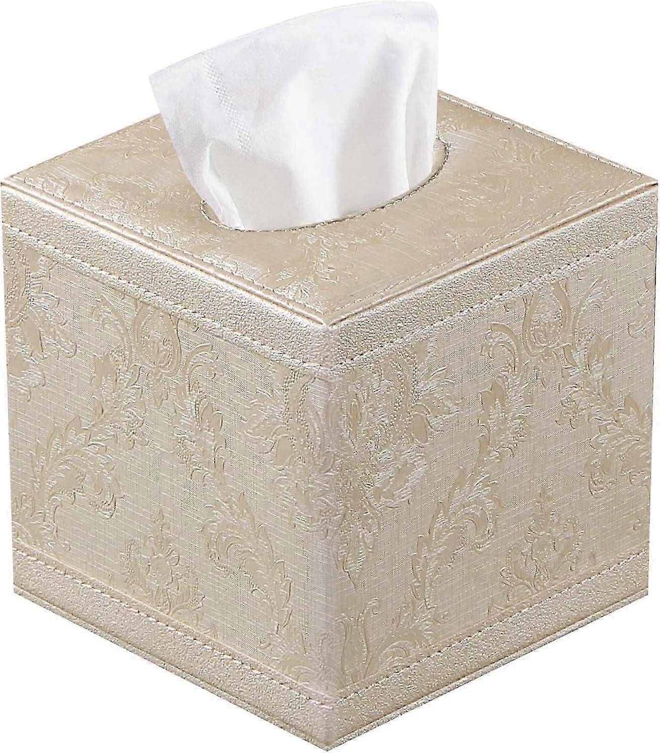 ボックスカバースクエア、アップグレード99%互換ラージサイズ、ナプキンフェイシャルペーパー用モダンティッシュボックスホルダー、レザードライヤーシートディスペンサーオーガナイザー、ナイトS