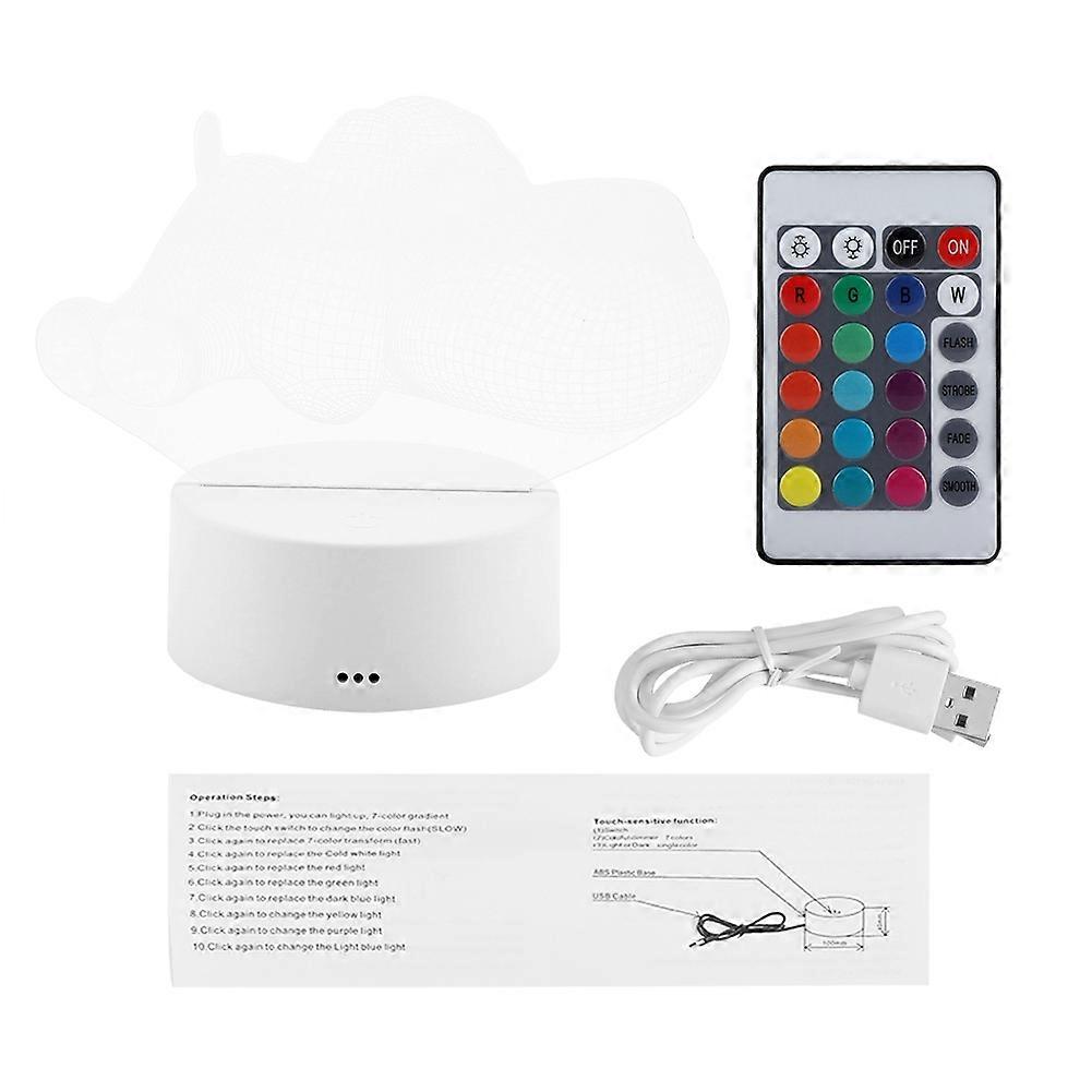 USB seven-color night light-touch switch 3D acrylic panel