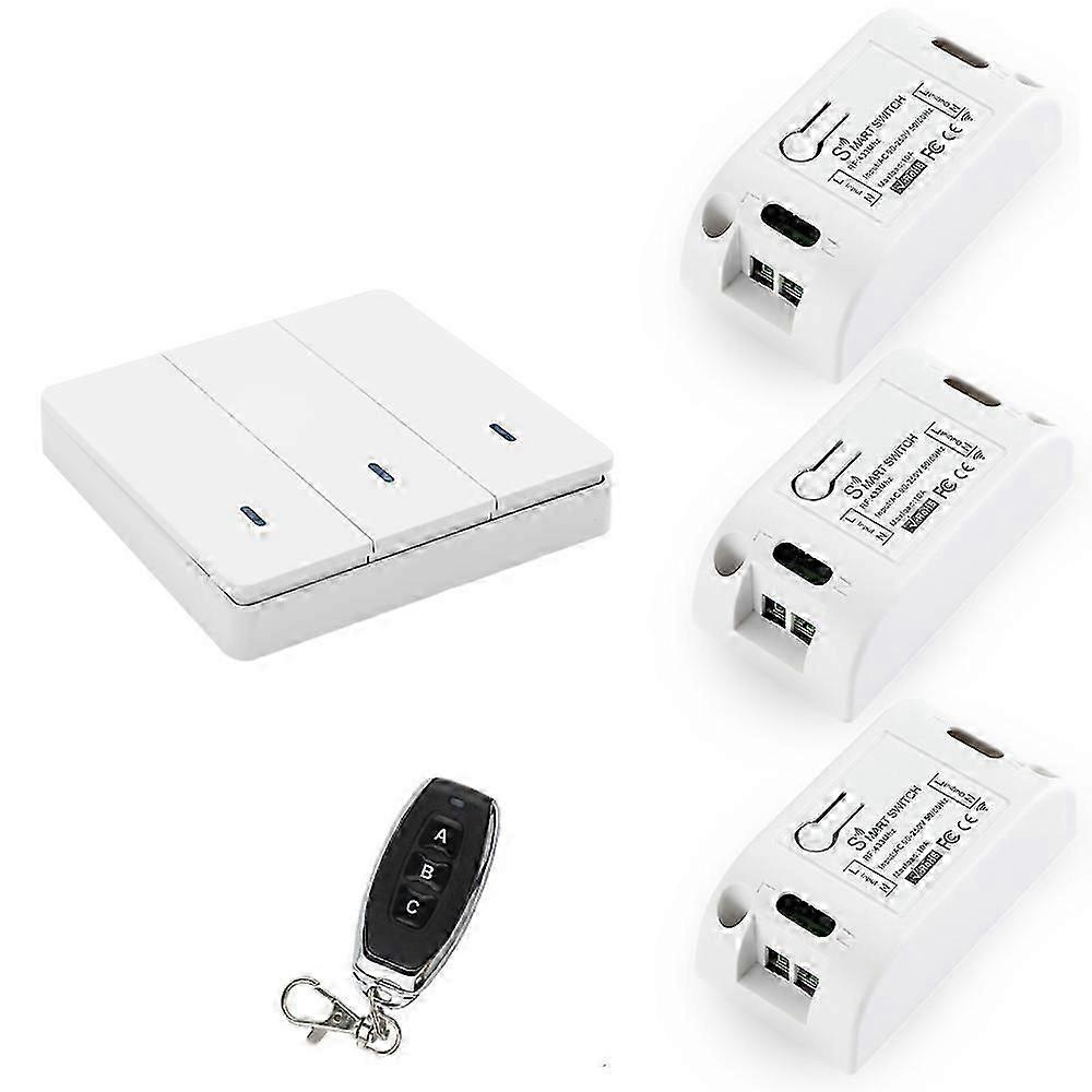 Wireless Smart Light Switch RF 433MHz Lighting Control Intelligent Switch AC 90-250V 10A Module( 1
