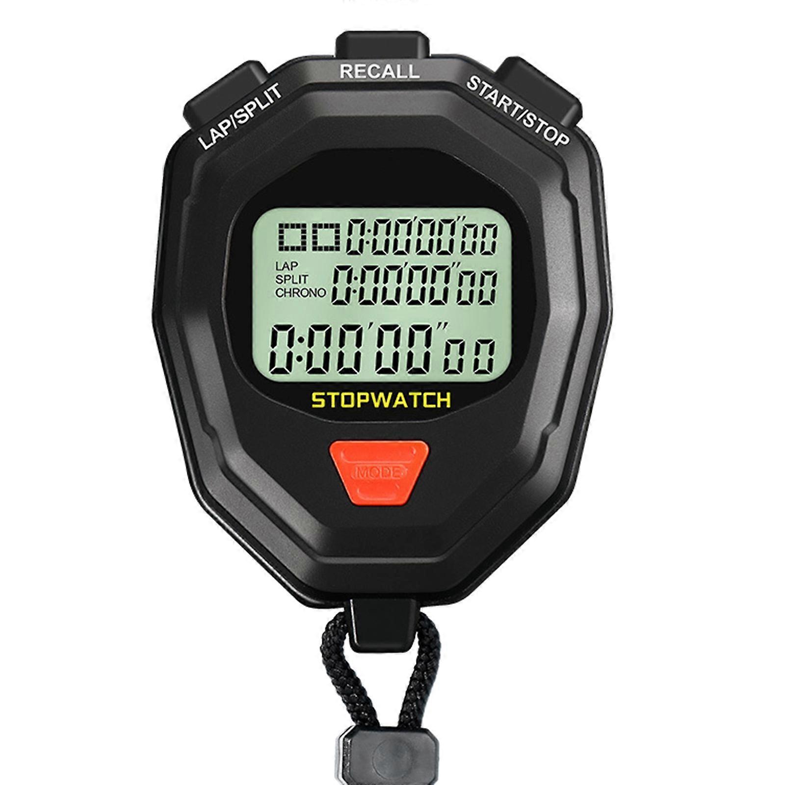 Digital Stopwatch Timer Professional Handheld Chronograph Stop Watch with Lanyard Outdoor Training Timer Large Display Multicolor