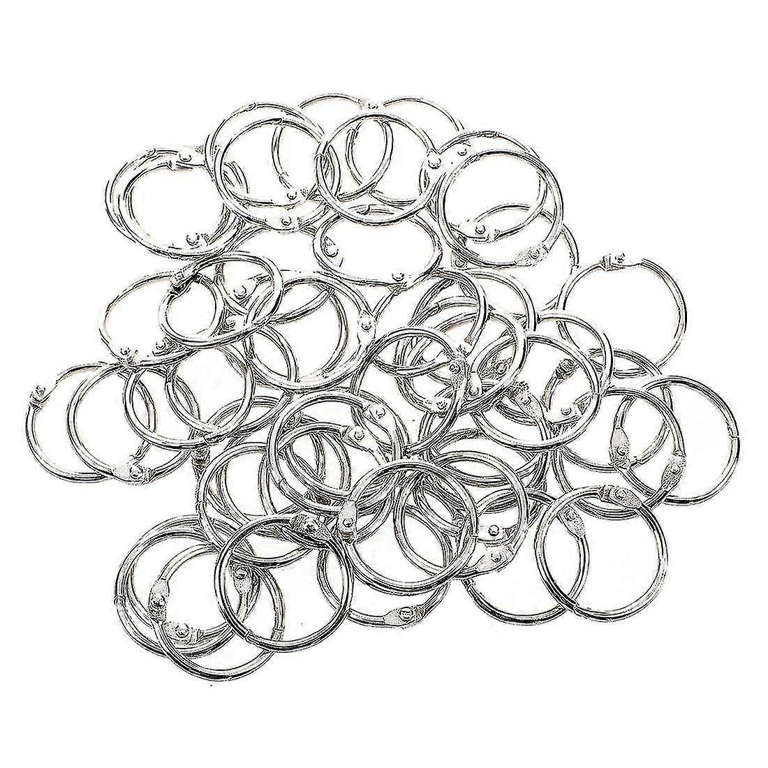 50 Pcs Staple Binder 30mm Outer Diameter Loose Leaf Ring Keychain