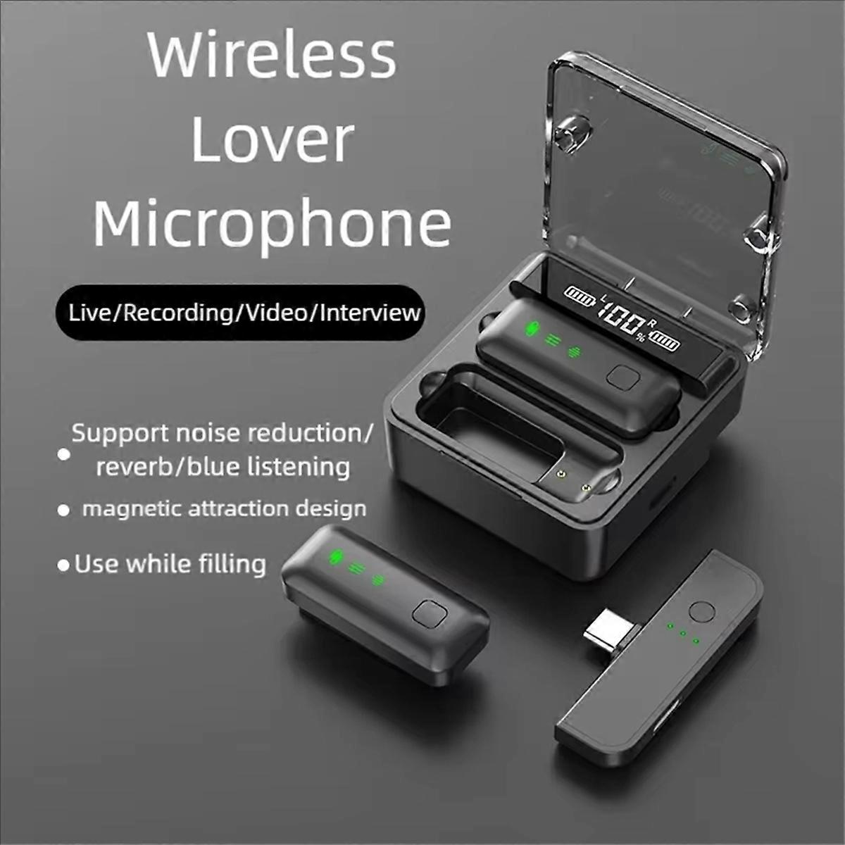 S52 2.4G Wireless Lavalier Radio Recording Microphone AI Noise Reduction for IPhone15 Tablet Laptop