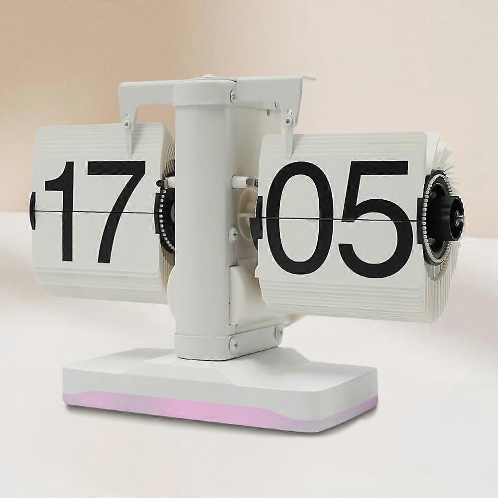 Orologio automatico Retro Simple Home Table Clock Movimento al quarzo in acciaio inossidabile a piede singolo