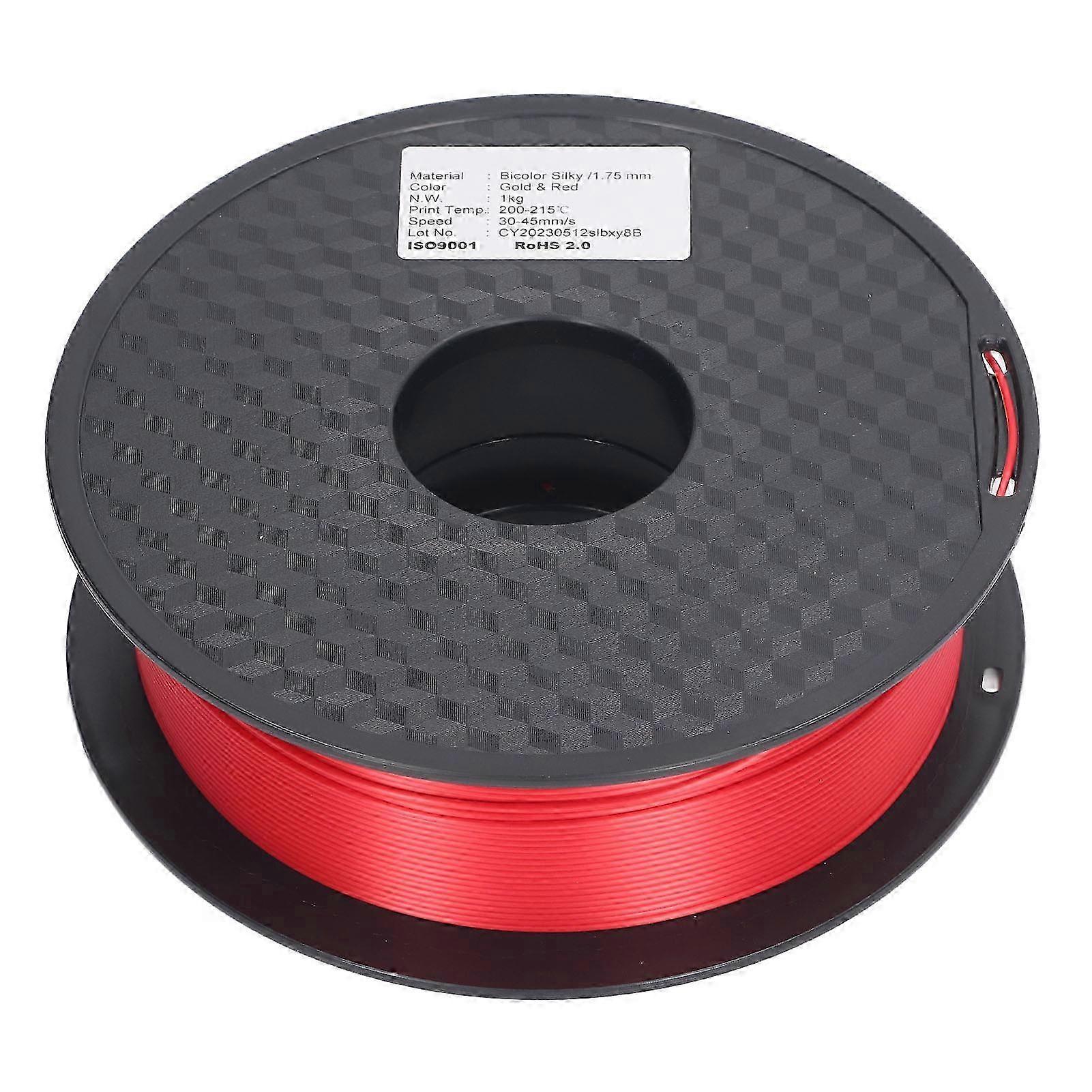 1.75mm PLA Filament Dual Color Silky Appearance 3D Printing Consumables Red Gold