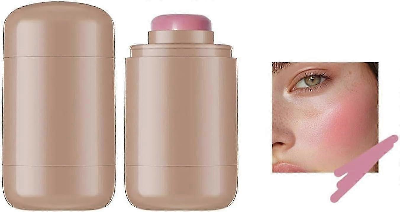 Pocket Blush Stick, Multipurpose Long Lasting Smooth Blush Stick, 3-In-1 Buildable Natural Matte Blush Stick for Cheeks, Eyes, and Lips