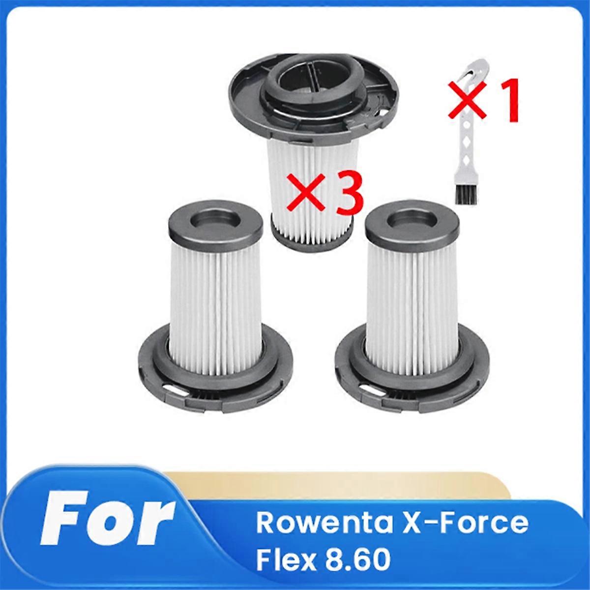 3Pcs HEPA Filters with Cleaning Brush for Rowenta X-Force Flex 8.60