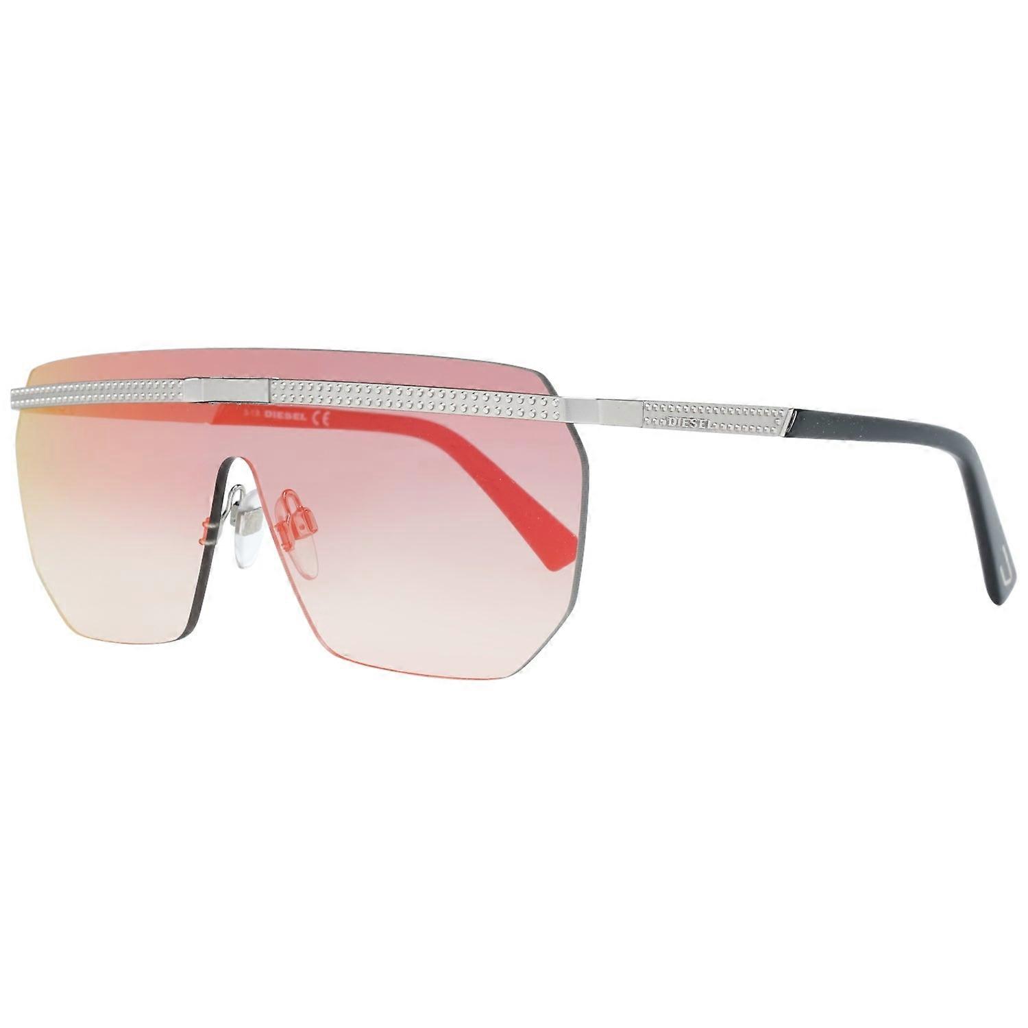 Diesel Dl0259 14045u Men's Shield Sunglasses - Bronze Frame, Orange Mirrored Lenses