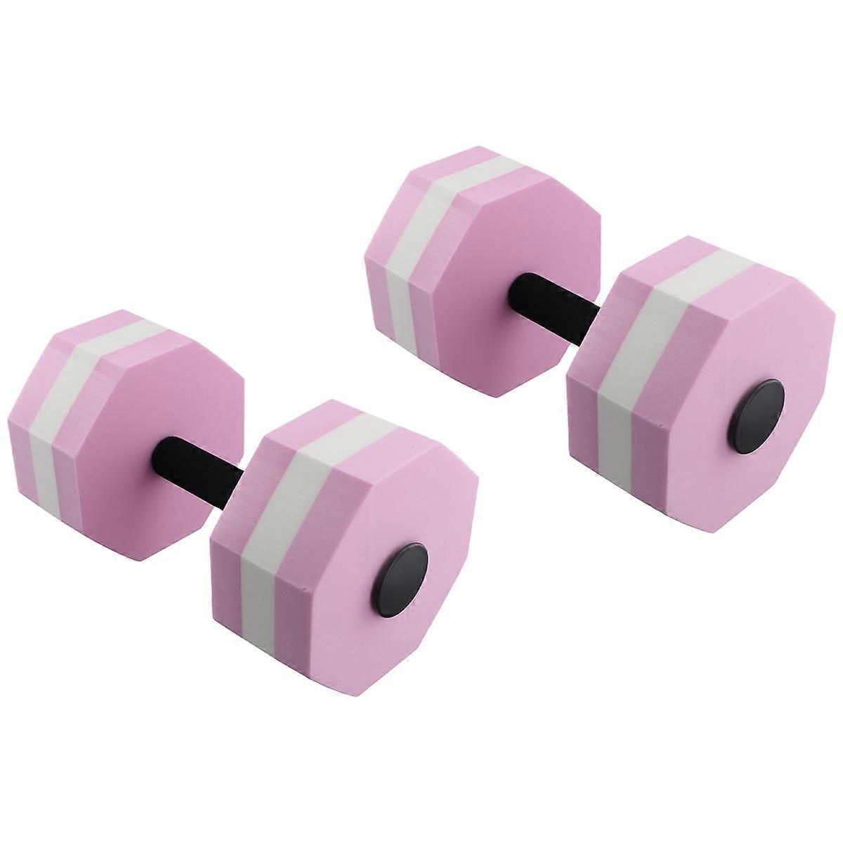 EVA Foam Dumbbell Set, Water Weights, Water Aerobics,White Pink