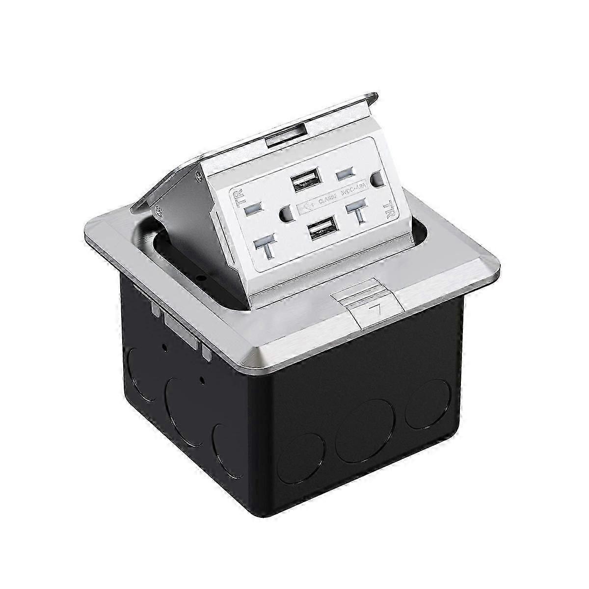 Scatola di copertura per prese a pavimento pop-up con 20 Amp GFCI in acciaio inossidabile Tamper/Presa resistente agli agenti atmosferici