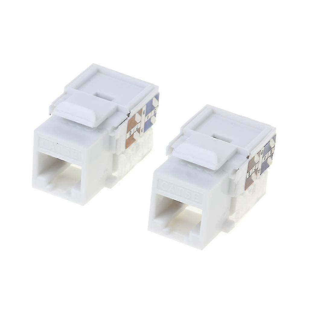 2pcs Rj45 Cat5e Keystone Jack Insert, Punch Down Keystone Jack Adapter, White