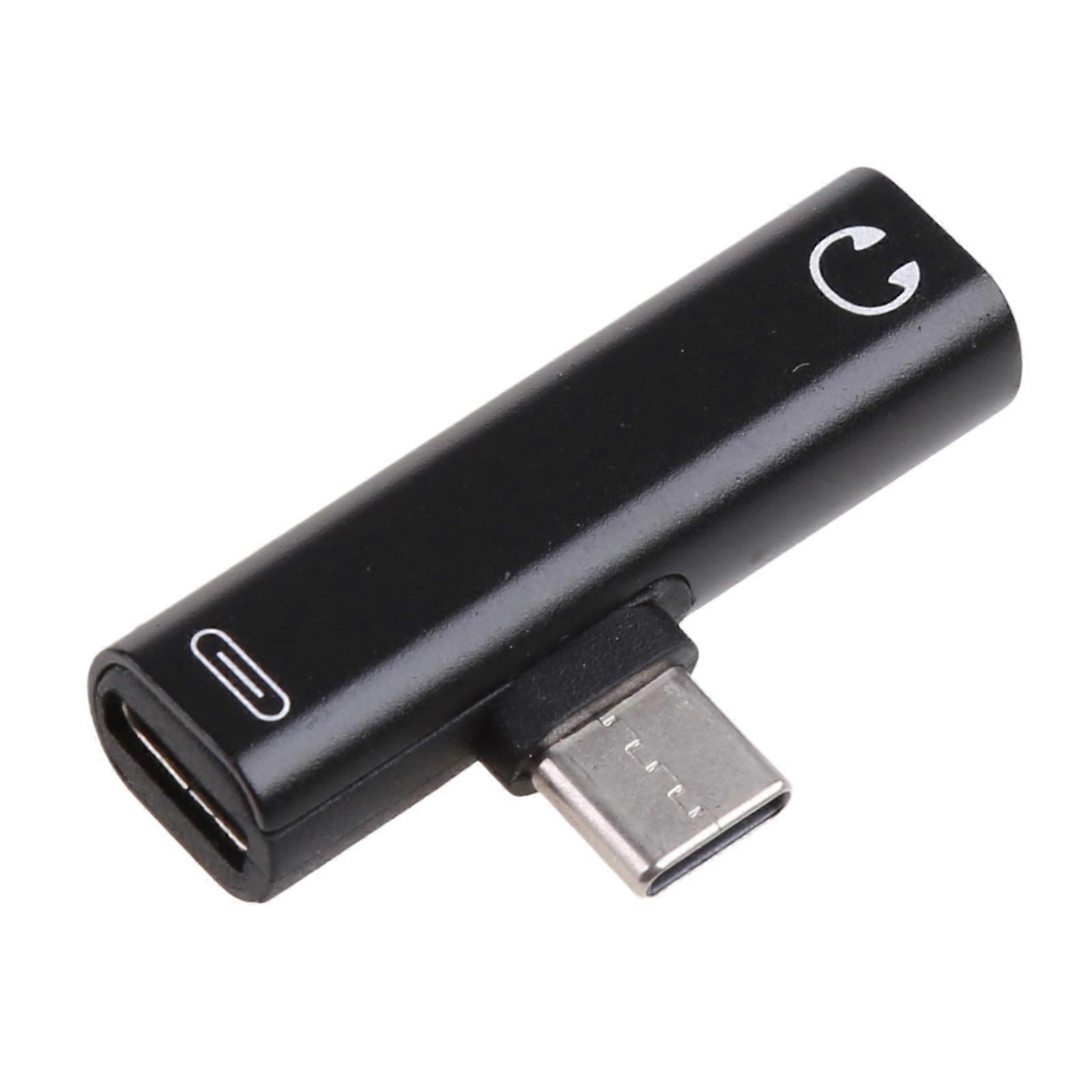 USB Type-C External Stereo Sound Adapter for Mi 6 Tablets TV Plug and for Play Alloy for Shell Black