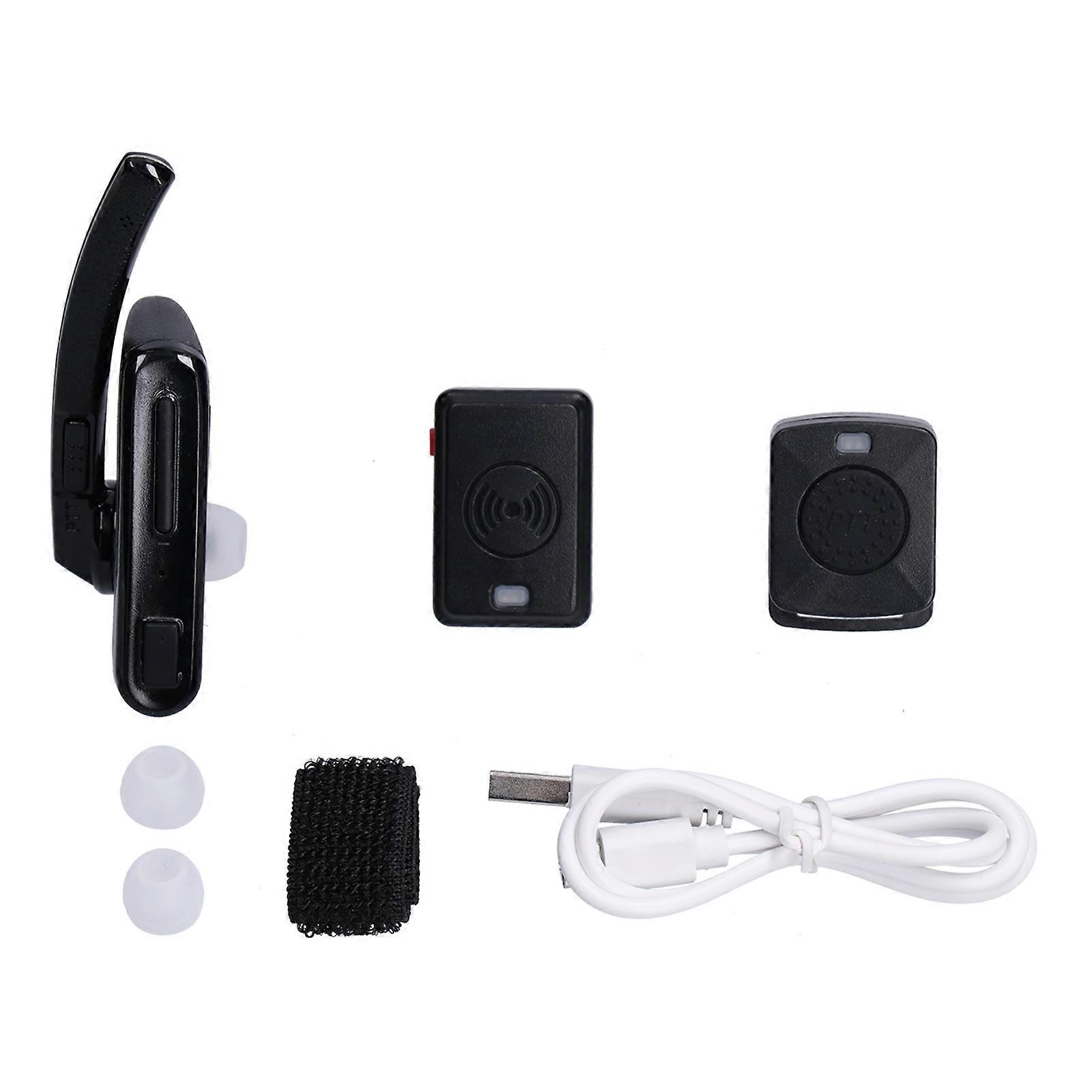 Wireless Bluetooth Walkie Talkie Headset with PTT & Dual Earplugs for Motorola & HYT
